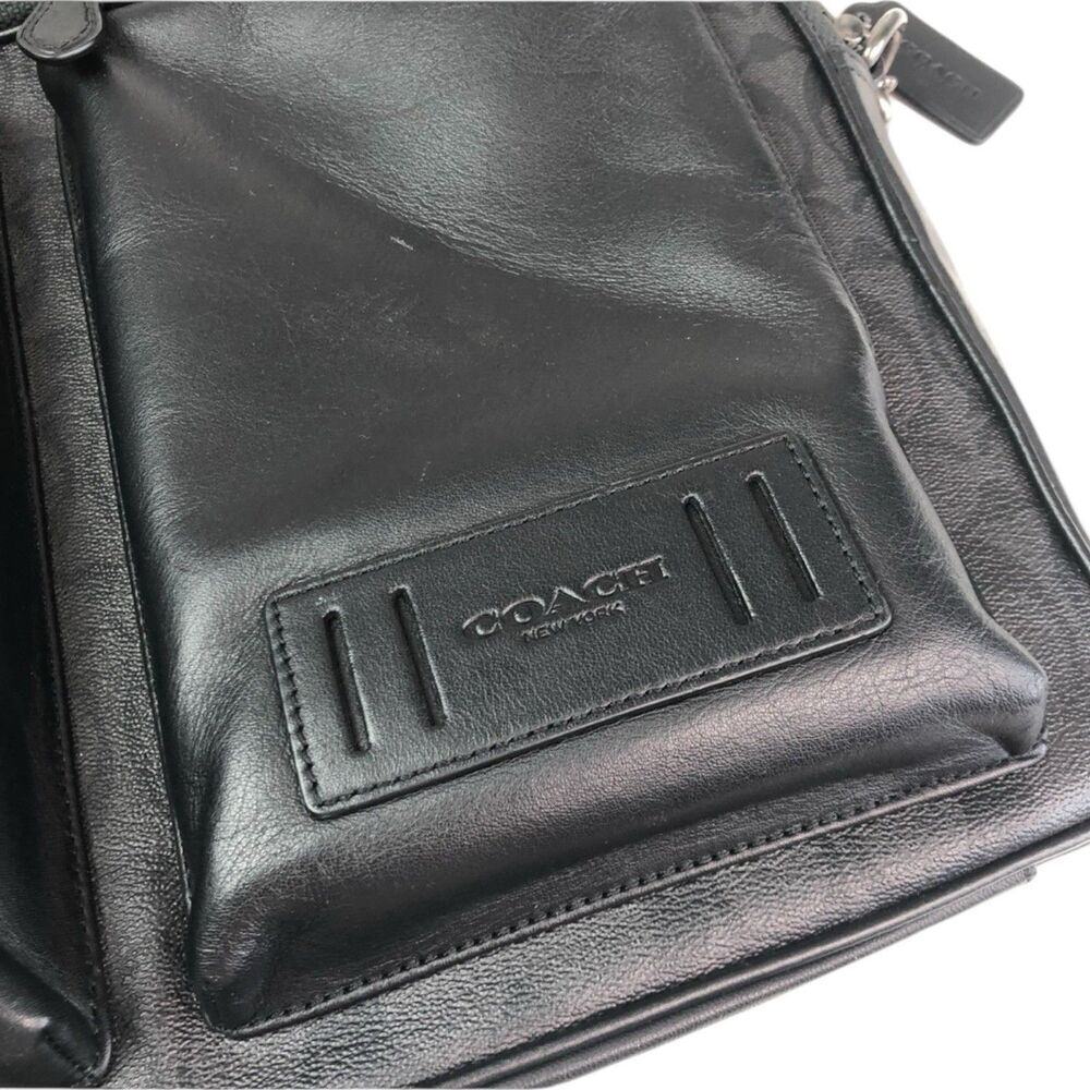 COACH Rider Briefcase Crossbody Bag Mens Signature Leather Laptop Office Travel - Picture 5 of 16